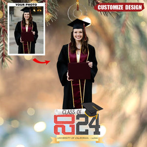 Personalized Photo Acrylic Ornament - Class Of 2024 Graduation Gift