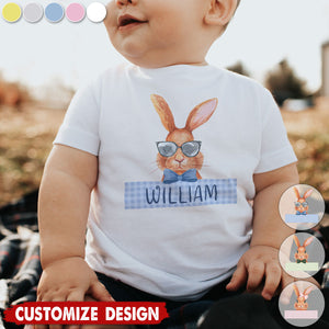 Cute Easter Bunny-Personalized Name Baby Shirt/Baby Onesie-Gift For Baby