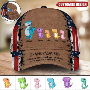 Grandpam, Dad And Kids Personalized Cap