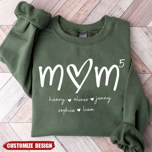 Custom Mama Grandma with Kids Name Personalized Sweatshirt