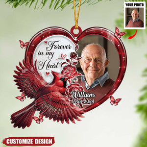 Forever In My Heart - Personalized Memorial Photo Ornament