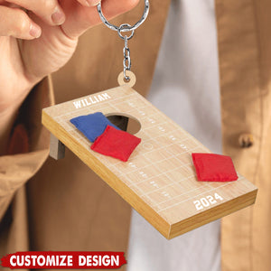 Personalized Cornhole Keychain - 2024 New Release