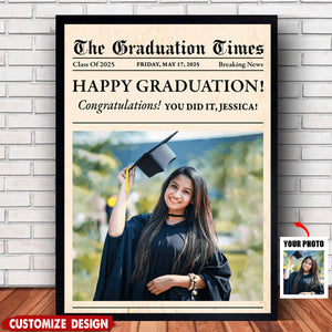 Newspaper Graduation 2025 - Personalized Graduation Poster