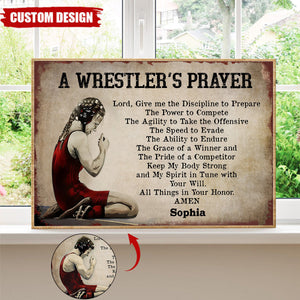 A Wrester's Prayer-Personalized Wrestling Poster-Gift For Husband,Boyfriend,Son