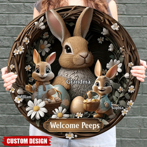 Grandma's Bunnys - Personalized Easter Wood Sign