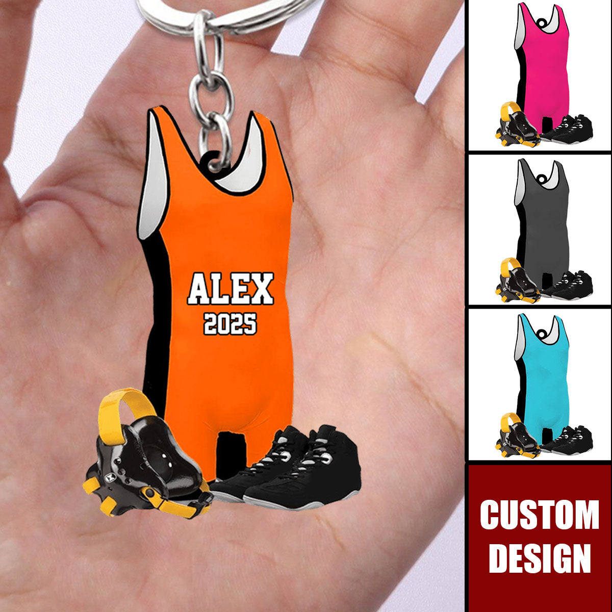 Personalized Wrestling Keychain-Gift For Wrestlers