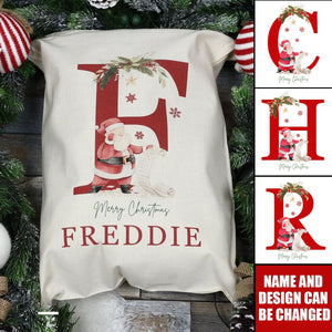 Personalized Name & Initial Christmas Gift Sack