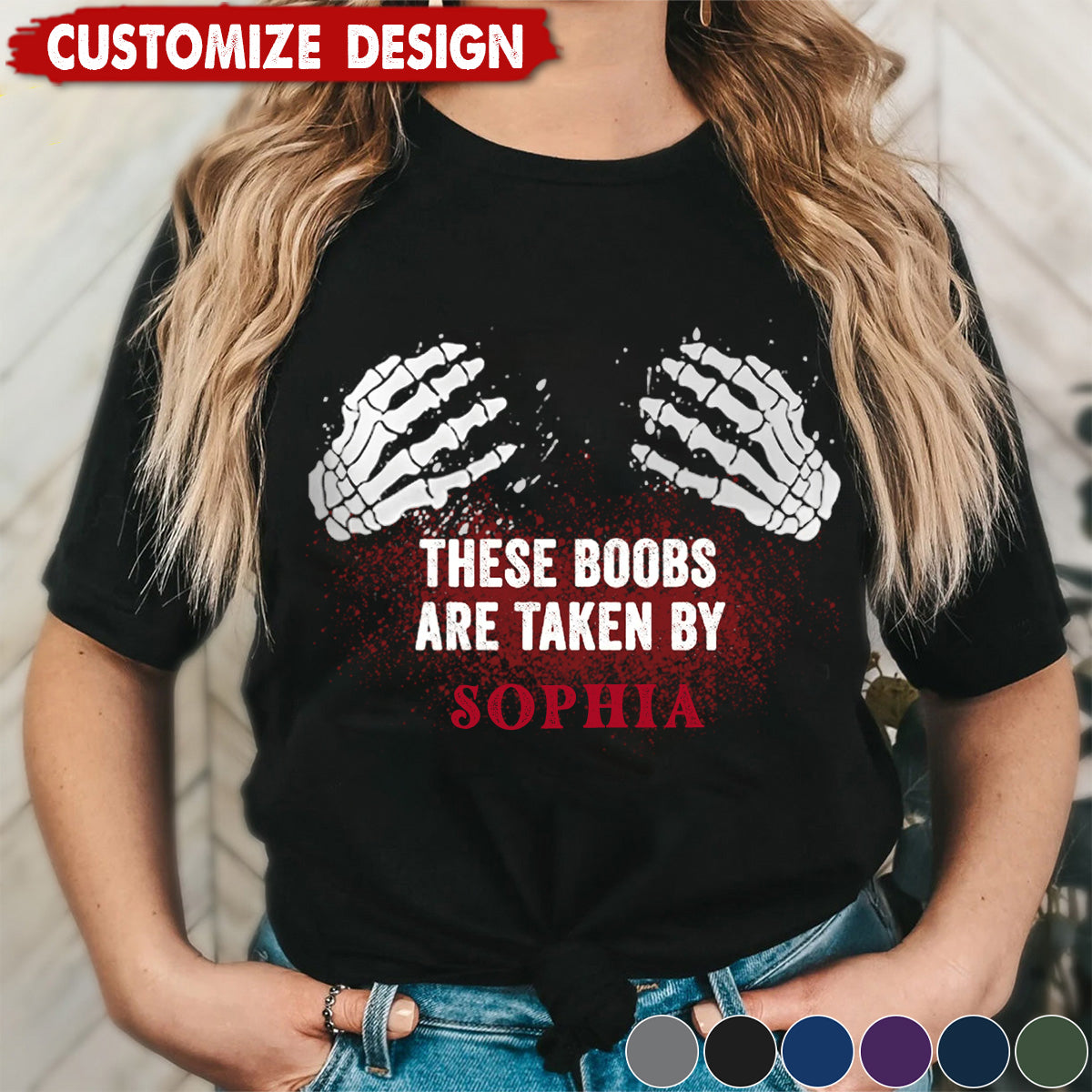 These boobs are taken by - Personalized T-shirt - Gift For Wife