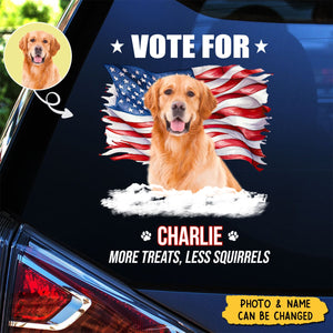 Custom Photo Talk Is Cheap, Voting Is Free - Dog Personalized Decal - Gift For Pet Owners, Pet Lovers