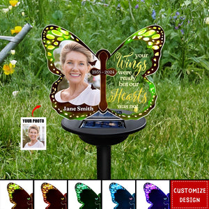 Custom Photo Your Wings Were Ready - Personalized Custom Solar Light