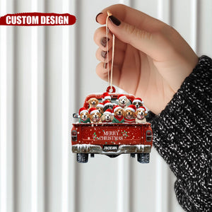 Personalized Dog Truck Christmas Ornaments - Gift For Dog Lover - 2024 New Release