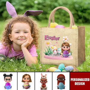 Easter Day For Kid-Personalized Jute Tote Bag