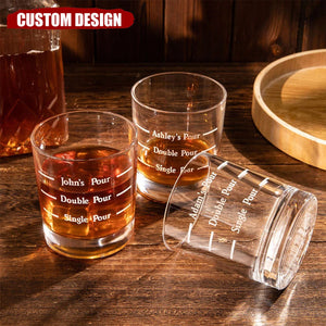 Personalized Pour Line Whiskey Glass - Father's Day Gift for Dad and Husband