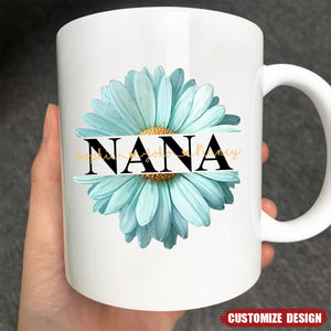 Mom Grandma Flower Daisy Color And Kids Personalized Mug