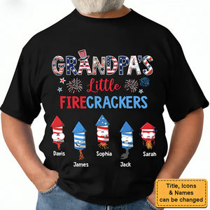 Gift For Grandpa Grandpa's Little Firecrackers T-Shirt