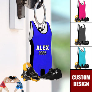 Personalized Wrestling Keychain-Gift For Wrestlers