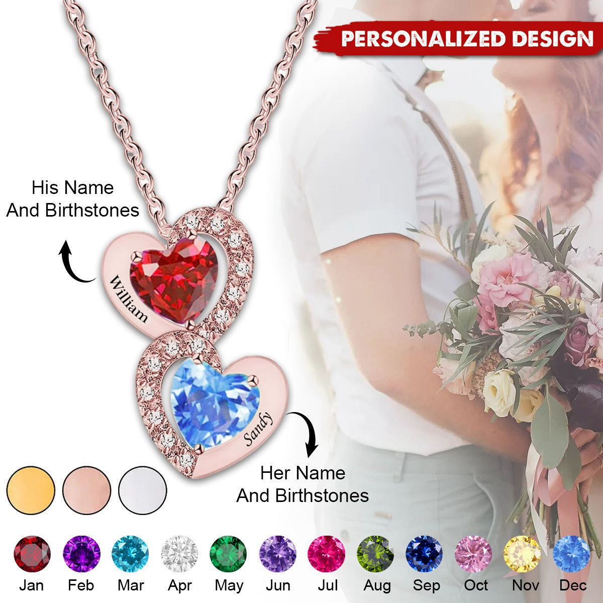 Every Beat Of My Heart-Personalized Birthstone Necklace