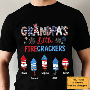 Gift For Grandpa Grandpa's Little Firecrackers T-Shirt