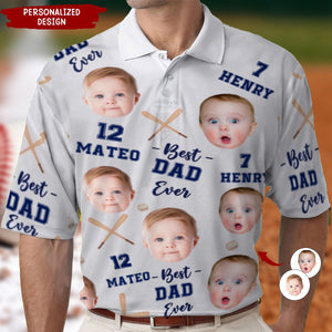 Baseball Dad Best Dad Ever-Personalized Polo Shirt