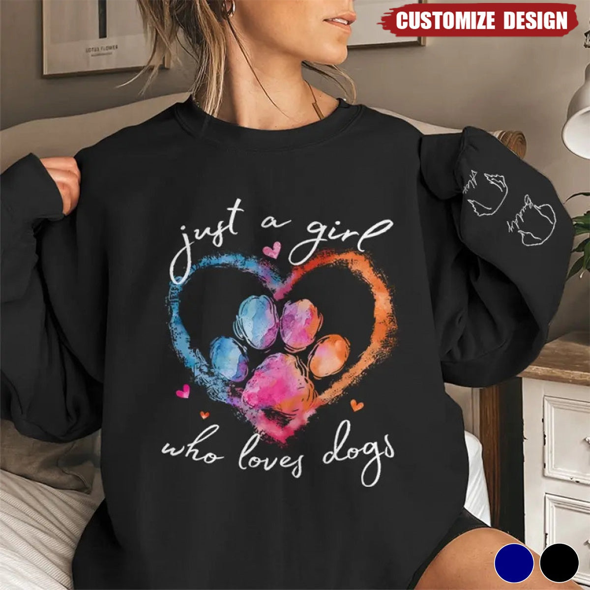 Love Has Four Paws - Dog & Cat Personalized Custom Unisex Sweatshirt With Design On Sleeve - Gift For Pet Owners, Pet Lovers