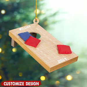 Personalized Cornhole Ornament - 2024 New Release