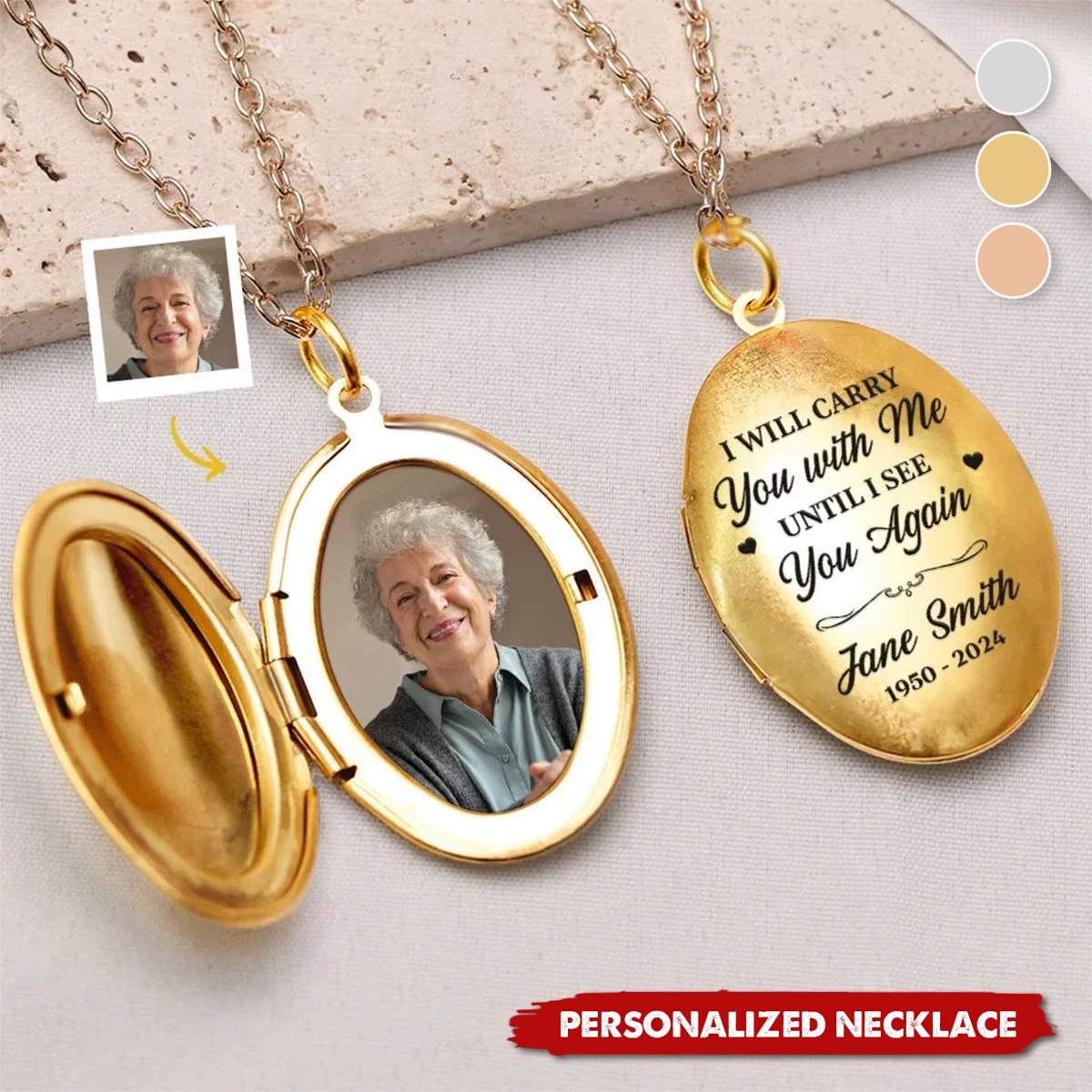 I Will Carry You With Me-Personalized Memorial Necklace-Gift For Family Members