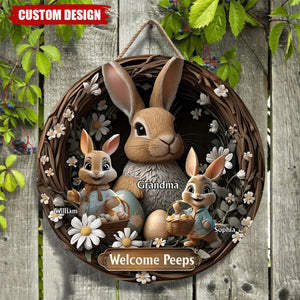 Grandma's Bunnys - Personalized Easter Wood Sign