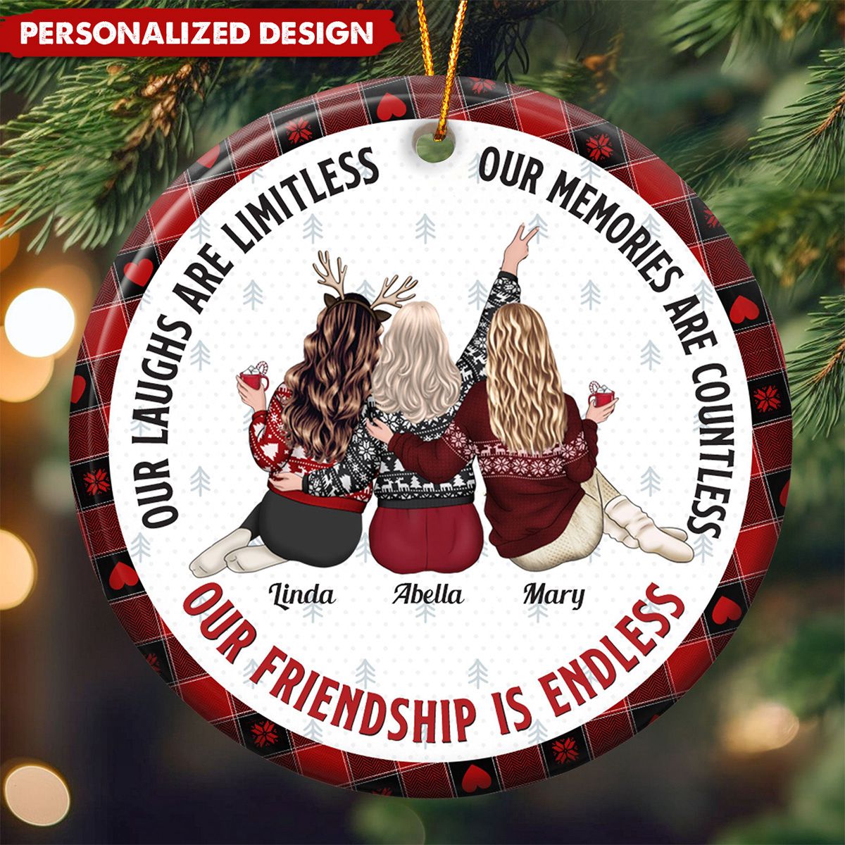 2024 New Release Our Friendship Is Endless - Personalized Friends Ornament-Gift For Bestie Or Friends