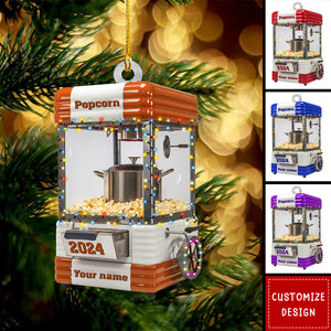 Personalized Popcorn Machine Christmas Ornament Food Lovers Gift Idea - 2024 New Release