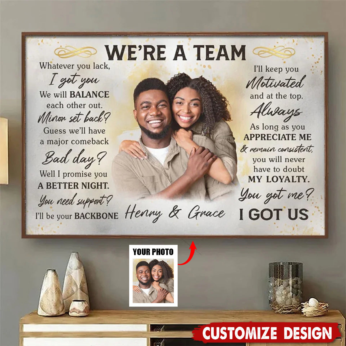 We Will Balance Each Other Out-Personalized Photo Couple Poster-Gift For Husband Wife, Anniversary