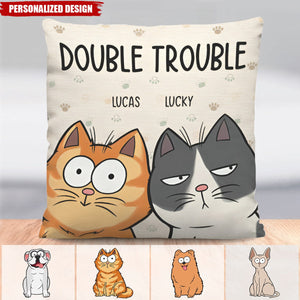 We're The Trouble - Personalized Cat Dog Pillow - Gift For Pet Owners, Pet Lovers