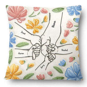 Hand In Hand, I Will Always Protect You - Personalized Family Pillow