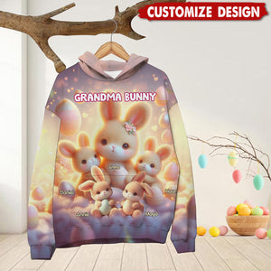 Grandma Bunny Personalized Easter Sweatshirt Hoodie - Gift For Grandma