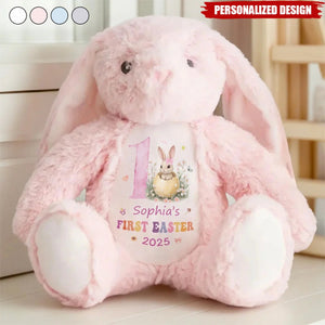 Bunny Kisses & Easter Wishes-Personalized Stuffed Bunny-Gift for Kids