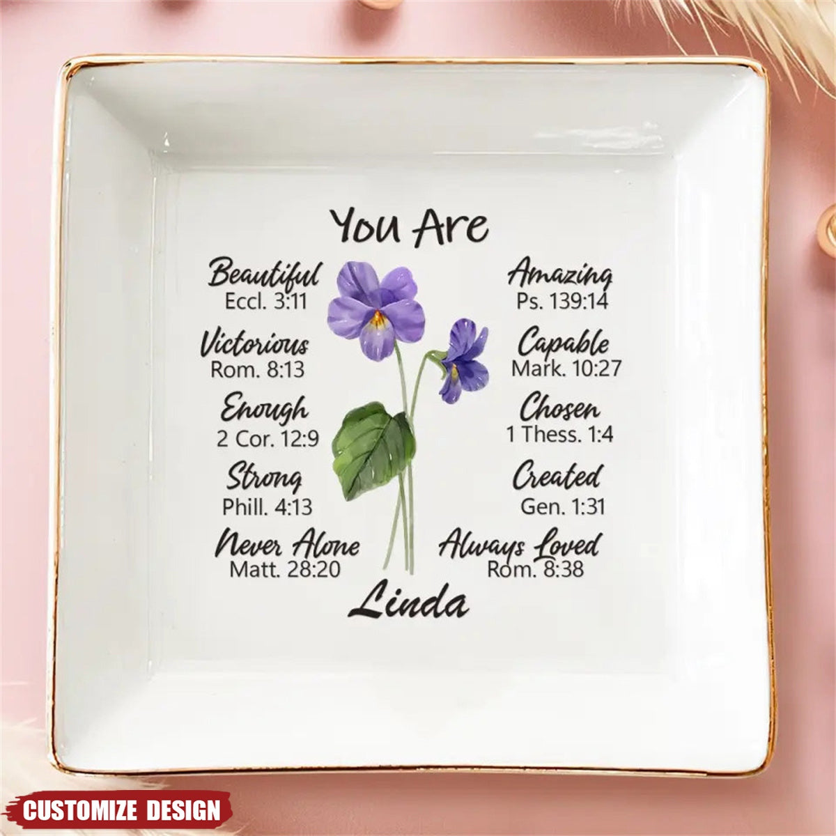 A Friend Is Like A Flower - Bestie Personalized Custom Jewelry Dish - Gift For Best Friends, BFF, Sisters