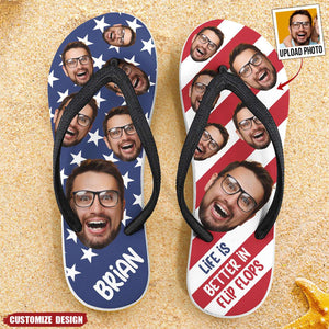 Life Is Better In Flip Flops - Personalized Photo Flip Flops