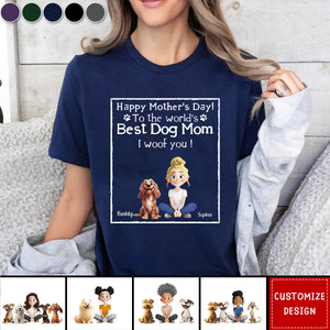 Woof Best Dog Mom - Personalized Unisex T-shirt