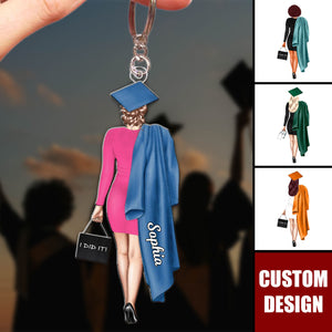 Personalized Graduation Girl Keychain