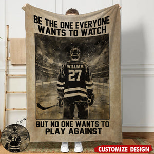 Personalized Hockey Motivation Blanket, Gift For Hockey Lovers,Players