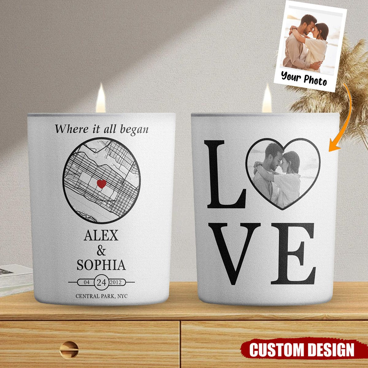 Where It All Began Anniversary Gifts - Personalized Photo Candle