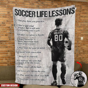 Personalized Motivational Soccer Blanket Gift For Soccer Lovers