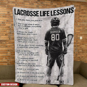 Personalized Motivational Lacrosse Boy Blanket Gift For Lacrosse Lovers