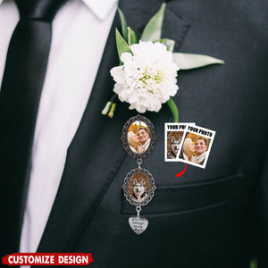 Personalized Boutonniere Photo Charm-Wedding/Graduation Gift