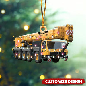 Personalized Crane Vehicles Ornament, Heavy Equipment Operator Ornament 2024 New Release