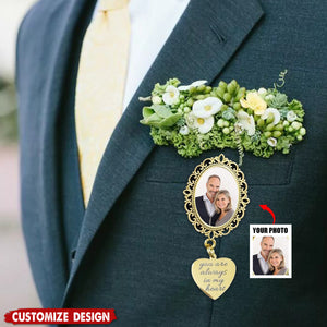 Personalized Boutonniere Photo Charm-Wedding/Graduation Gift