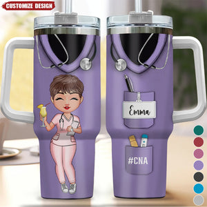 Nurse Life Pretty Doll Nurse Personalized 40oz Tumbler With Handle