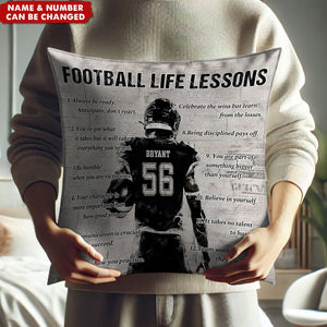 Gift For American Football Lovers-Personalized American Football Life Lessons Pillow