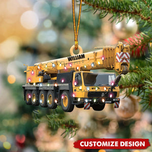 Personalized Crane Vehicles Ornament, Heavy Equipment Operator Ornament 2024 New Release