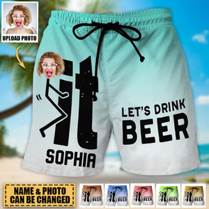 Personalized Let's Drink Beer Upload Photo- Custom Trunks