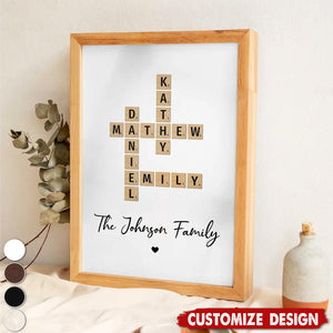 Family Crossword Art - Created In A Moment - Treasured Forever Personalized Poster